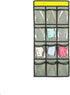 Classroom Pocket Chart for Cell Phones, Over The Door Hanging Organizer with 12 Clear Pockets (GREY)