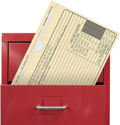 Classic Professional Manila File Folder, 50 Preprinted Job Folders, 10" x 12", Task Cost Tracking, Made in USA