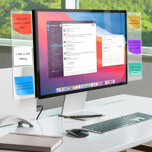 FaitAtten 2-Pack Frameless Monitor Sticky Note Boards - Screen Memo Board for Edgeless Monitors, Decorative Computer