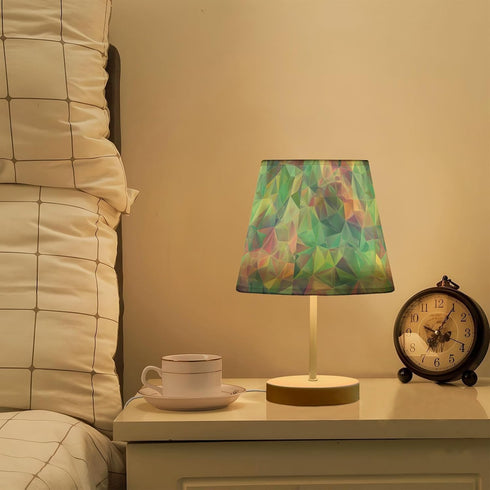 3 ALAZA Bedside Lamp Colorful Holograms Color Blocks Table Lamp for Bedroom Desk Lamp with USB Port LED Nightstand