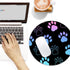 Dog Paw Print Round Mouse Pad, Funny Small Mouse Pad with Non-Slip Rubber Base, Home Office Decor Desk Accessories, 8.7