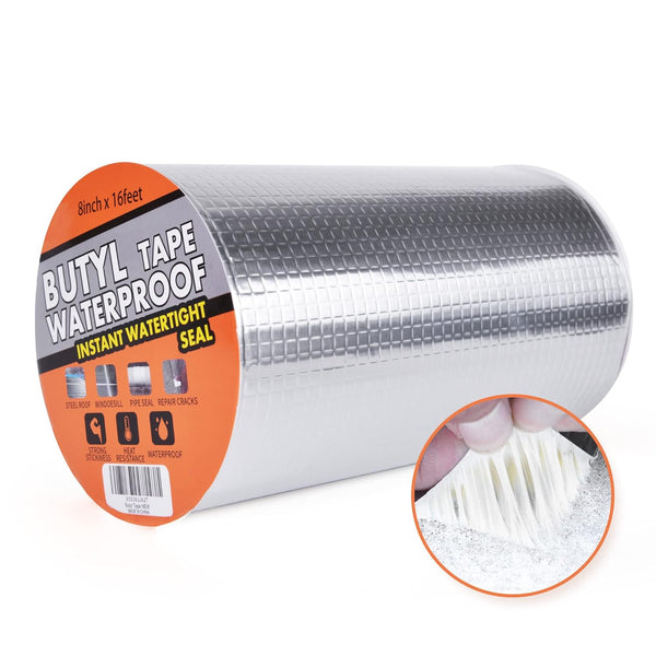 Butyl Tape Waterproof Sealing Tape Aluminum Foil Tape for RV Repair, Window, Silicone, Glass & Roof Leak Patching,