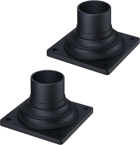 LIT-PaTH Pier Mount Base, Outdoor Post Light Mounting Base Adapter, Cast Aluminum,