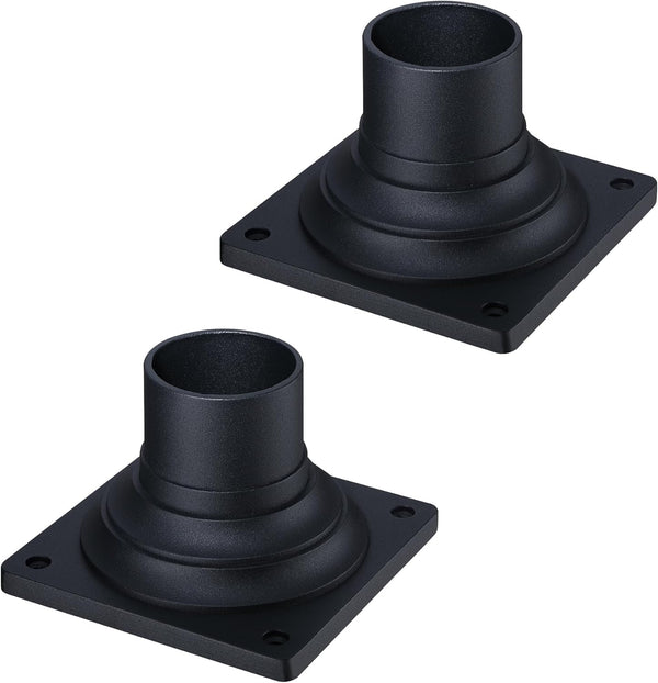LIT-PaTH Pier Mount Base, Outdoor Post Light Mounting Base Adapter, Cast Aluminum,