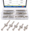 Glarks 100Pcs M6 x 35/45/55/65/75mm Hex Drive Socket Cap Furniture Barrel Screws Bolt