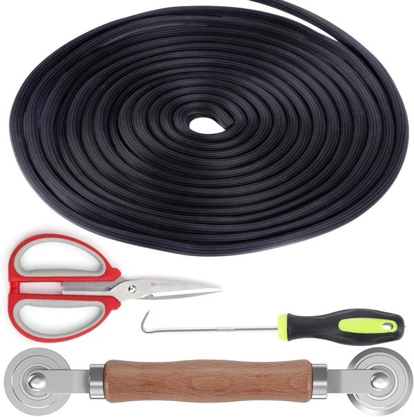 4 in 1 Window Screen Repair Tool Kit, Includes Spline Replacement, Steel Roller Tool, and Scissors