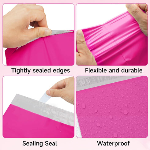 Pink Poly Mailers 14.5X19, 100 Pack, Strong Adhesive Shipping Envelopes for Clothing, Waterproof Mailing