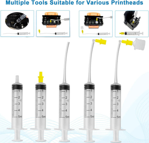 Printhead Cleaning Kit for Inkjet Printers, Epson Ecotank Printer Cleaner Kit, HP Brother Print Head Solution