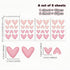 BUBBLE-FLY 60 Pcs Pink Heart Wall Decals, Repositionable PVC Wall Decals for Girls Room, Nursery, Bedroom, Living Room