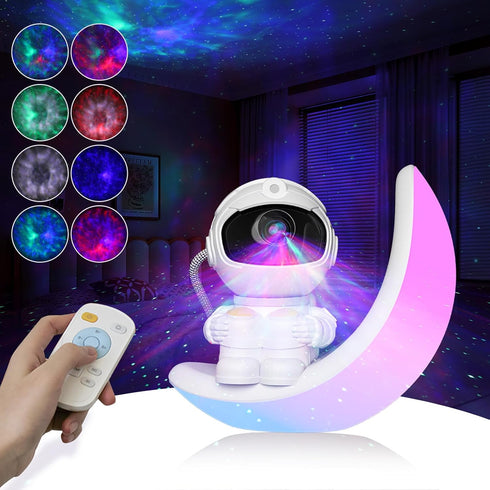 CGG Moon lamp Star Projector Galaxy Night Light,Astronaut Starry Nebula Ceiling LED Lamp with Timer and Remote, Gift