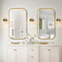 1-Light KSANA Gold Wall Sconce, Modern Bathroom Light Fixtures with Seeded Glass Shade, Brass Wall Sconce Light