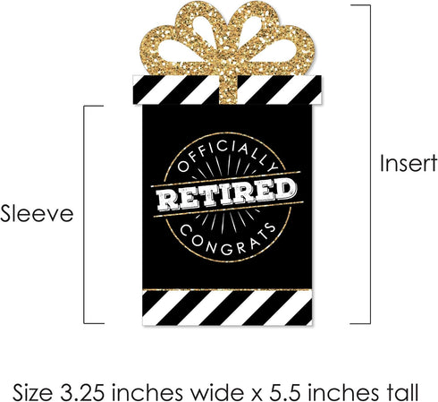 Set 8 Big Dot of Happiness Happy Retirement - Retirement Party Money and Gift Card Sleeves - Nifty Gifty Card Holders