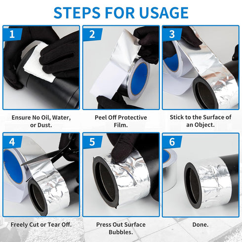 Thicker Silver Aluminum Foil Tape, 2-inch x 65 Feet, Heavy Duty HVAC Tape for Ductwork, Sealing & Patching