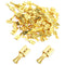 100-Pack 6.3mm Gold Female Spade Crimp Terminals with Insulating Sleeves, Quick Splice Connectors