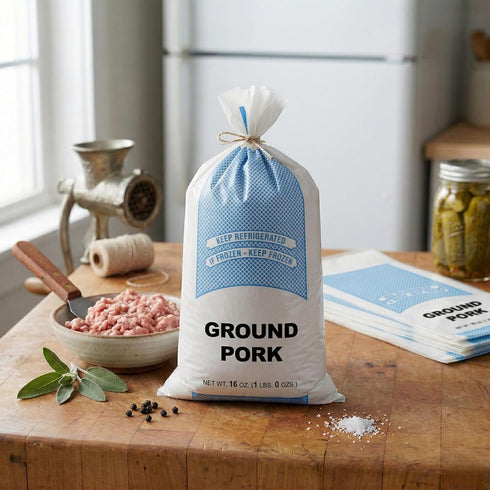 MAINCA 1 Lb. Package 100 Ground Pork Freezer Bags (Retail) - Size