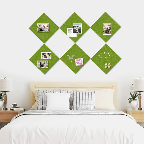 Felt Cork Board Tiles - 6 Packs 12" x 12" Self Adhesive Cork Bulletin Board with 60 Pushpins