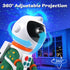 8 LOVME Galaxy Star Projection Night Light, Dinosaur Astronaut Space Projector with Modes Starry Nebula Effects, Timer