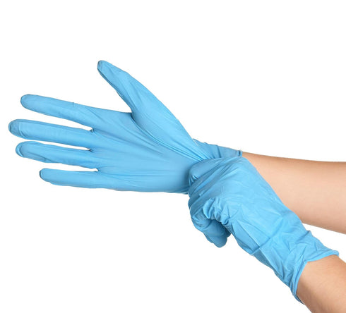 Care Plus Nitrile Examination Medical Gloves - Blue, Medium 100 Count