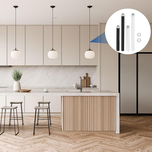 VIAPUICE M10 7.9'', 8 Set Lighting Fixture Downrods x Threaded Extension Rod Lamp Rod Light Fixture Part