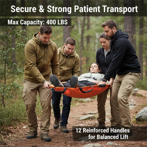 12 400lbs Portable Transport Stretcher with Rubber Handles & Carrying Bag Dog Stretcher & Gurney, Patient Animal Mover