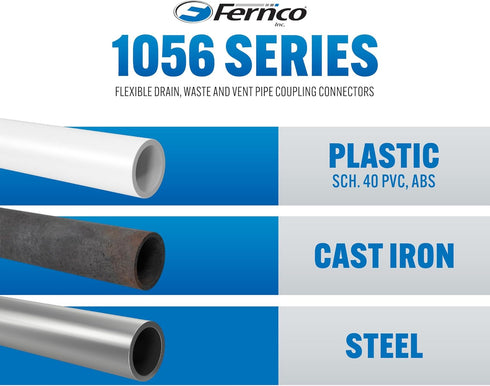 Fernco QwikFix Broken Pipe 3" Coupling Repair Kit for Plastic, Cast Iron, and Steel Pipes in Black