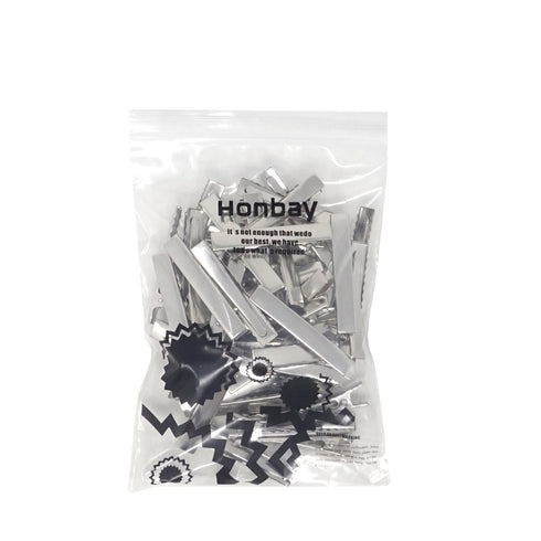 Honbay 50PCS Silver Tone Single Prong Metal Alligator Hair Clips for Arts & Crafts, Office Paper Organization