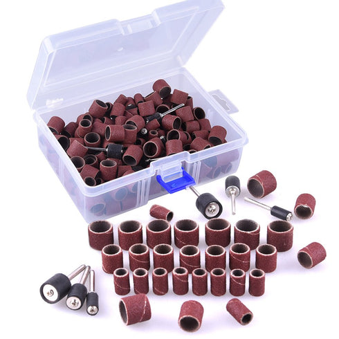 AUSTOR 252 Pieces Sanding Drum Kit with Free Box, 240 Drum Sander Sleeves and 12 Drum Mandrels for Dremel Tool