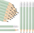 Whaline 50Pcs Sage Green Pencils with Erasers, Short Writing Pencils for School Supplies