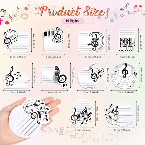 Yeaqee 40 Pads 1200 Sheets Music Themed Sticky Notes Pad Musical Shape Funny Sticky Notes for Music Teacher Appreciation Gift Music Concert Theme Party Favors Craft Bulletin Board Home Wall Decor by Yeaqee