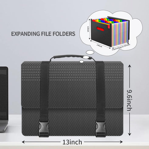 Expanding File Folders, 25 Pockets Accordion Organizer with Handle, Portable Filing Folder for A4/Letter Size, 2