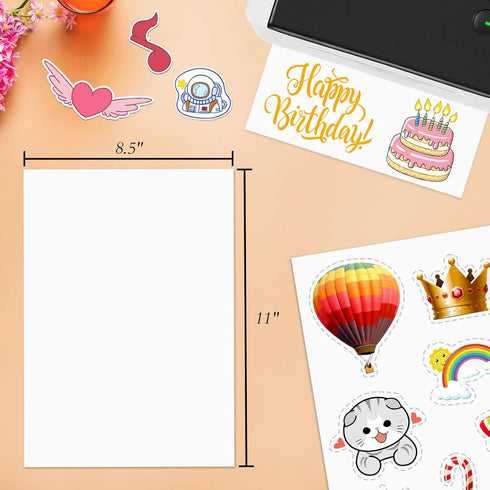 NefLaca 8.5" 11" 200 200 Full Sheet Sticker Paper for Laser & Ink Jet Printers, x Full Sheet Address Shipping Label