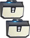 Brightever 2-Pack Solar Motion Sensor Outdoor Lights, IP65 Waterproof Solar Powered Fence