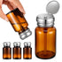 Teenyyou 4 Pcs Amber Glass Dispensing Bottles for Nail Polish Remover Amber