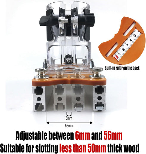 Trimming Machine Slotted Bracket for Woodworking, 2 in 1 Invisible Fastener Slotting Locator, Aluminum Alloy Router