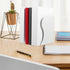 HEMOTON Retractable White Metal Book Holder and Desktop Bookshelf Organizer Large Adjustable Bookend for Office Desk