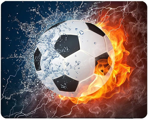 Sport Rectangle Gaming Mousepad, Cool Soccer Ball Art, Amazing Football Pattern Mouse Pad for Computer Desk