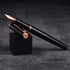 HongDian 920 Black Metal Fountain Pen with Rose Gold Plated Fine Nib, Classic Writing Pen with Ink Converter