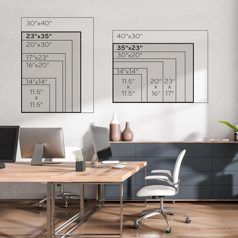 U Brands Glass Dry Erase Board - 35"x23", White Frosted Surface with Silver Grommets, Includes Marker