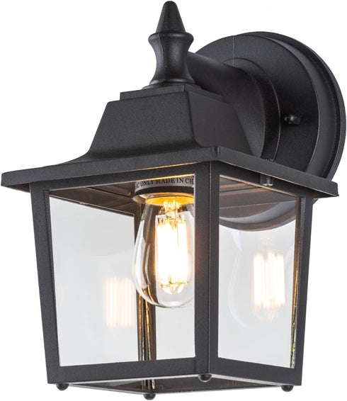 LIT-PaTH Outdoor Wall Lantern, Wall Sconce as Porch Lighting Fixture, E26 Medium