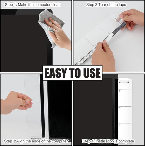Office Desk Accessories 2pcs Multifunction Computer Monitor Memo Board, Transparent Side Panel with Phone Holder