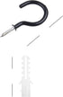 Kare Kind 25 pcs Ceiling Hooks, Rubber Coated with 13x Black and 12x White Hooks for Indoor Outdoor Use