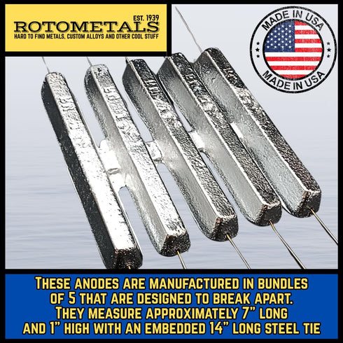 1.5 5 RotoMetals Pound Crab Pot Zinc Anode Bundle of Made in USA