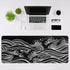 Gaming Mouse Pad - Large 31.5 x 11.8 in Black and White with Non-Slip Rubber Base and Stitching Edges