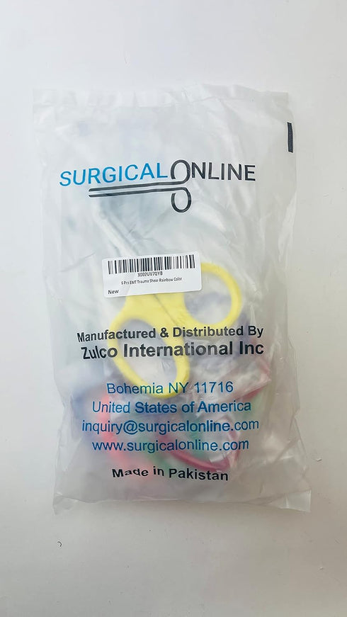 6 SURGICAL ONLINE Pc EMT Trauma Shears - Multi-Color, Heavy Duty, Non-Stick Stainless Steel Blades, Ideal for EMS