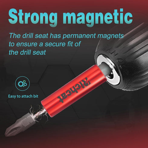 10PCS Strong Magnetic Extension Socket Drill Bit Holder 1/4" Hex Power Tools, S2 Steel Magnetic Screwdriver Extension