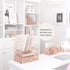 BLU MONACO Workspace Rose Gold Desk Organizer with File Sorters and Drawer for Office Supplies