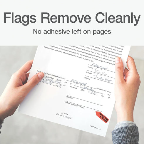 Redi-Tag 91037 Arrow Message Page Flag Refills, Red, 120 per Roll, Box of 6
