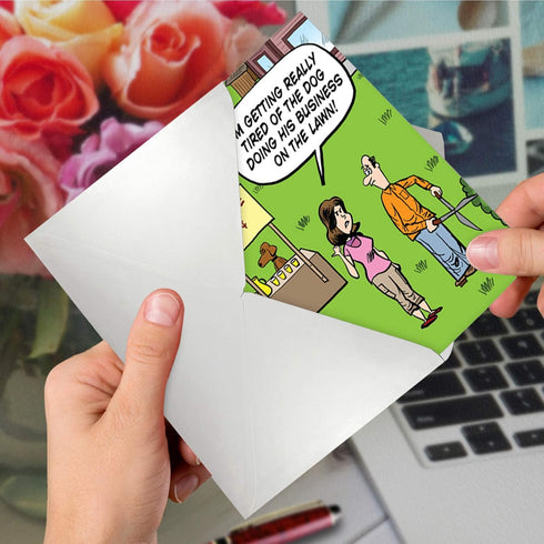 NobleWorks 1 Cartoon Happy Birthday Card, Funny Comic Greeting Notecard with Envelope, Dog Business C6374BDG