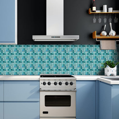 25Pcs Self-adhesive Mosaic Tile Transfer - Peel and Stick Waterproof Backsplash Tile Sticker for Home Decor (4x4inch)