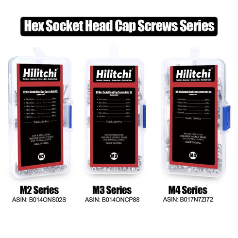 Hilitchi 420pcs M2 M3 Stainless Steel Hex Socket Head Cap Screws Nuts Assortment Kit with Box